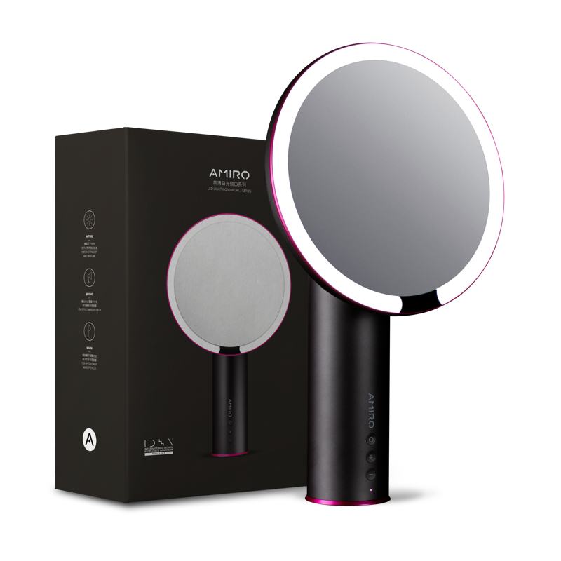 Amiro 8" Cordless Smart Vanity Mirror with Daylight LED Lighting - Black