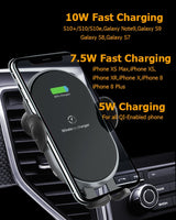 C366: Smart Auto-Clamping Qi Fast Wireless Car Charger with Backlight - Side View