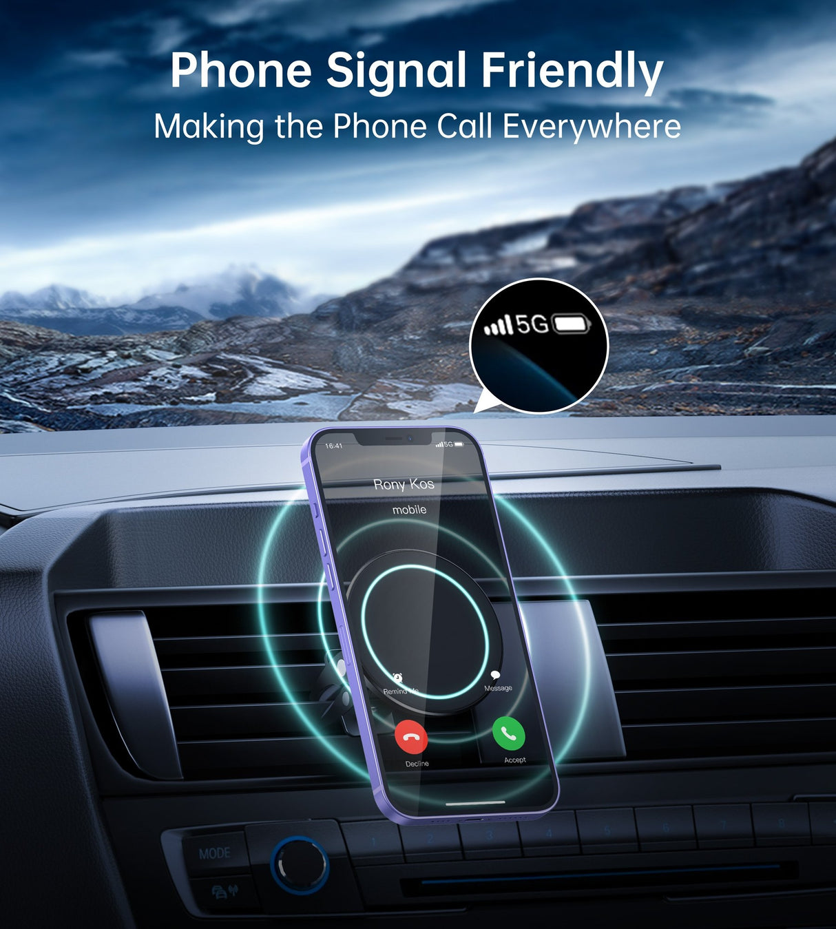 CHOETECH Magnetic Car Vent Mount for iPhone 12 Series - Secure Air Vent Phone Holder
