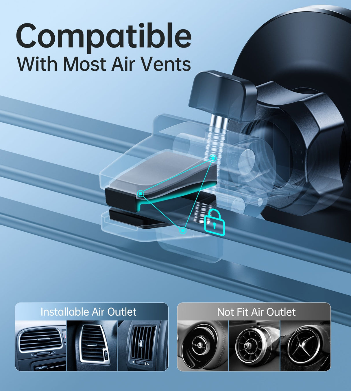 CHOETECH Magnetic Car Vent Mount for iPhone 12 Series - Secure Air Vent Phone Holder
