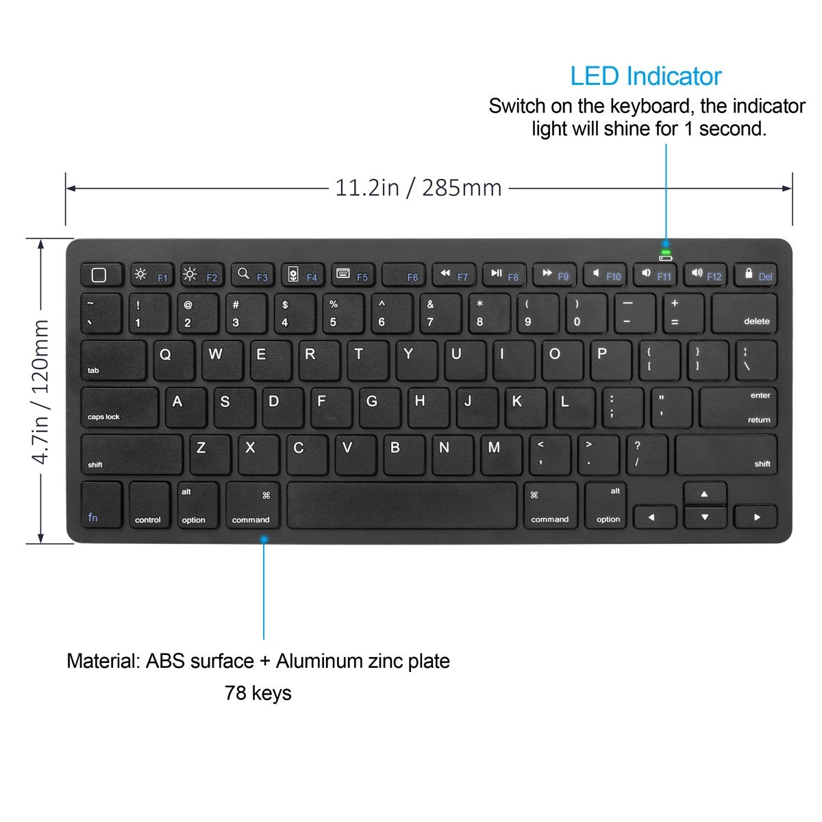 CHOETECH BH-006 Sleek Wireless Bluetooth Keyboard for Multiple Devices