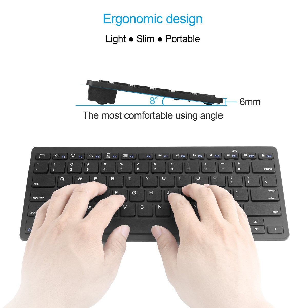 CHOETECH BH-006 Sleek Wireless Bluetooth Keyboard for Multiple Devices