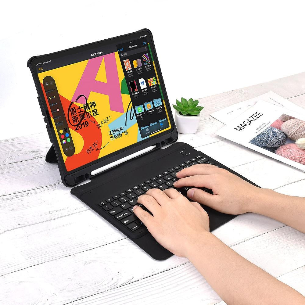 CHOETECH Wireless Keyboard & Case for iPad Pro 12.9 with Stand and Apple Pencil Holder