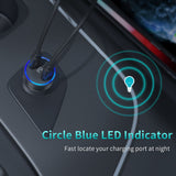 CHOETECH 40W Dual USB-C Fast Charging Car Charger Adapter - 45-Degree Angle
