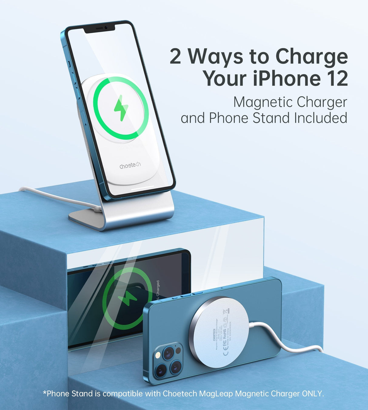 Choetech H047 Magnetic Fast Wireless Charging Stand for iPhone 12 Series