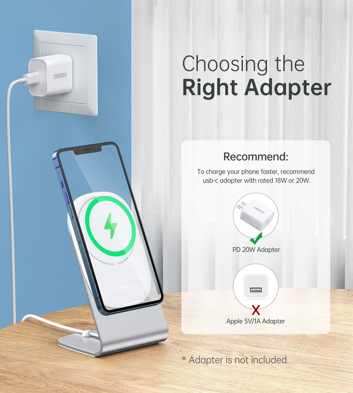 Choetech H047 Magnetic Fast Wireless Charging Stand for iPhone 12 Series