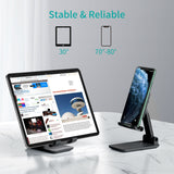 CHOETECH H88 Versatile Adjustable Phone and Tablet Holder - Black - Close-Up Angle