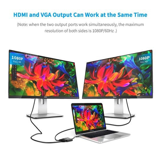 Choetech HUB-M17 USB-C to HDMI and VGA Multi-Adapter