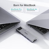 CHOETECH 7-in-2 USB-C Hub for MacBook Pro and Air with 4K HDMI and Thunderbolt 3 - Top-Down View