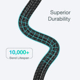CHOETECH 1.2M USB-C to MFi Certified Charging Cable for iPhone and iPad - Side View