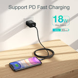 CHOETECH 2M USB-C to iPhone MFi Certified Fast Charging Cable - Side View