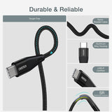 CHOETECH 60W USB-C M to M Fast Charging Cable 1.2m - 2 Pack (Model MIX00086) - Front View