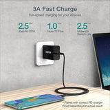 CHOETECH 60W USB-C M to M Fast Charging Cable 1.2m - 2 Pack (Model MIX00086) - 45-Degree Angle