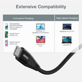 CHOETECH 60W USB-C M to M Fast Charging Cable 1.2m - 2 Pack (Model MIX00086) - Top-Down View