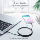 CHOETECH 60W USB-C M to M Fast Charging Cable 1.2m - 2 Pack (Model MIX00086) - Close-Up Angle