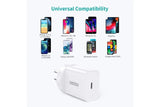 CHOETECH 20W USB-C PD Charger Adapter Twin Pack - White - Front View