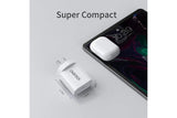CHOETECH 20W USB-C PD Charger Adapter Twin Pack - White - 45-Degree Angle
