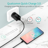 CHOETECH Q5003 18W Quick Charge USB Wall Adapter (Black) - Front View