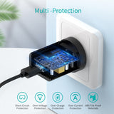 CHOETECH Q5003 18W Quick Charge USB Wall Adapter (Black) - 45-Degree Angle