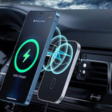 CHOETECH 15W MagLeap Magnetic Wireless Car Charger with 1M Cable and 360° Adjustable Mount - Front View
