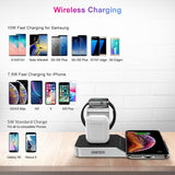 CHOETECH T316 Multi-Device Wireless Charging Dock for iPhone, Apple Watch, iPod, and Qi-Compatible Phones - 45-Degree Angle