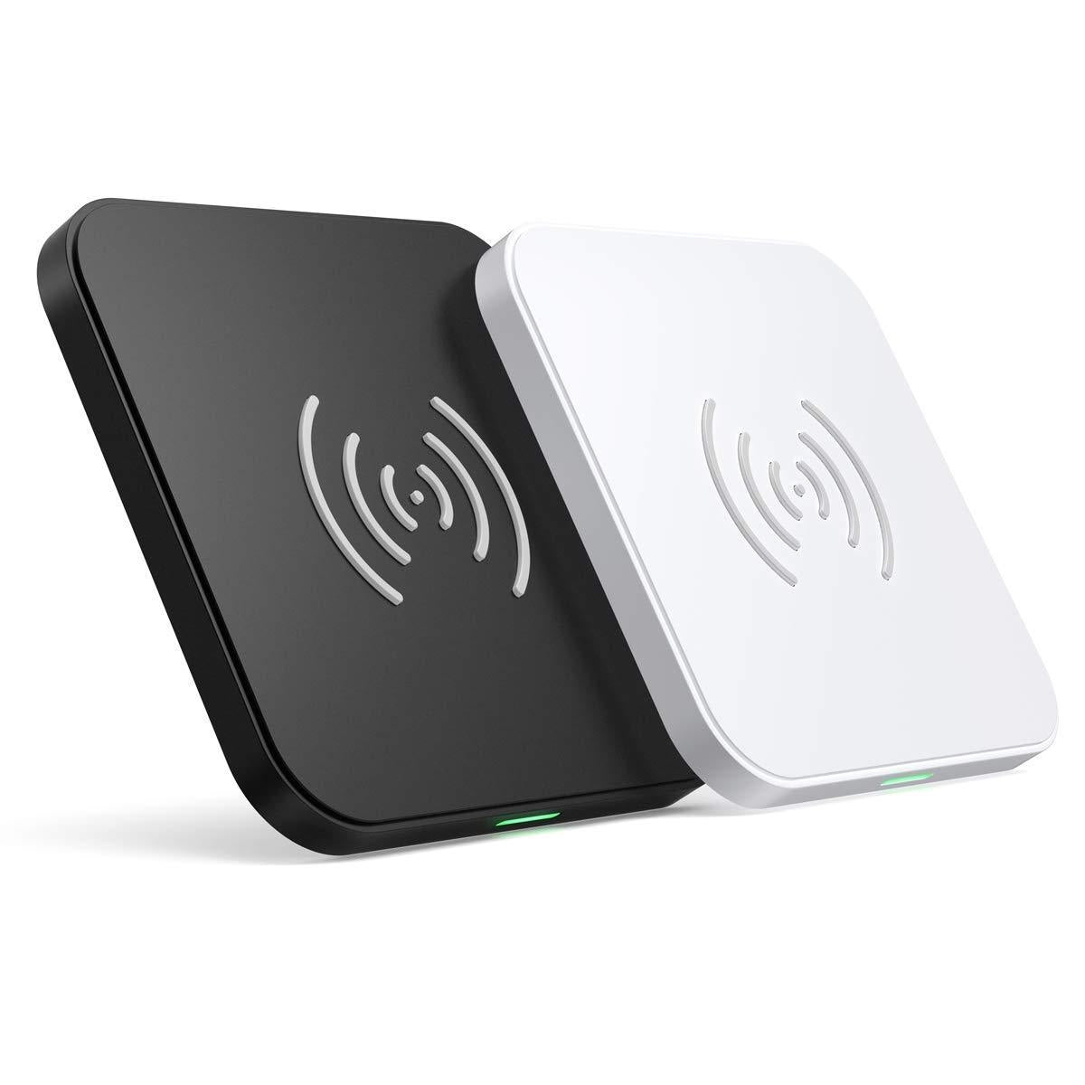 CHOETECH T511BW Qi Certified Dual Wireless Charging Pads - Fast Charge Black & White Bundle