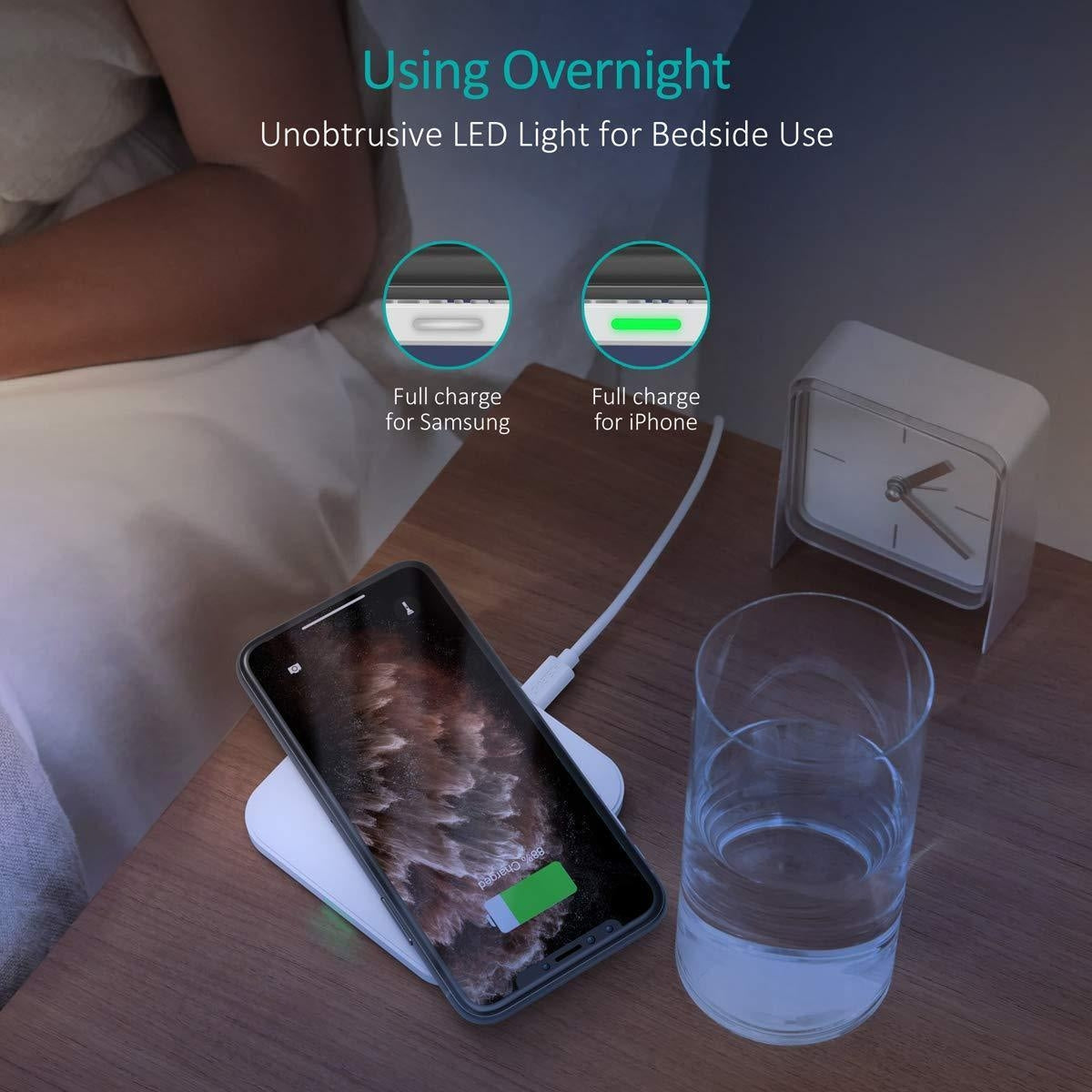 CHOETECH T511BW Qi Certified Dual Wireless Charging Pads - Fast Charge Black & White Bundle
