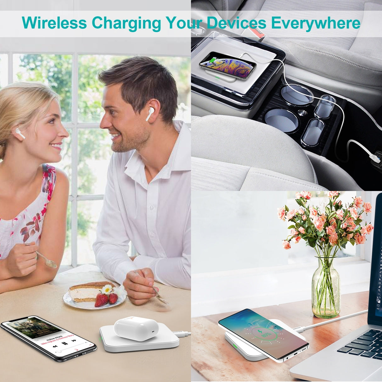 CHOETECH T511-S 10W/7.5W Fast Wireless Charger Pad (White)