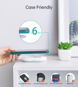 CHOETECH T550-F Wireless Fast Charging Pad for AirPods and Smartphones - 45-Degree Angle