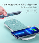CHOETECH T569-S Magleap 3-in-1 Magnetic Wireless Charging Station with AC Adapter - Side View