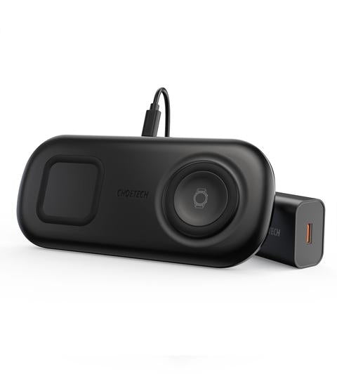 Choetech T570-S Dual Wireless Charging Station with 10W Fast Charge and Samsung Galaxy Watch Support