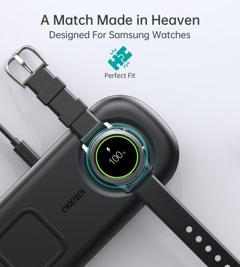 Choetech T570-S Dual Wireless Charging Station with 10W Fast Charge and Samsung Galaxy Watch Support