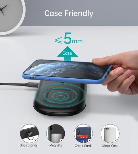 Choetech T570-S Dual Wireless Charging Station with 10W Fast Charge and Samsung Galaxy Watch Support