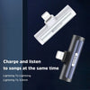 KIVEE AD10 iPhone 8-pin to 3.5mm Audio + Charging Adapter Black