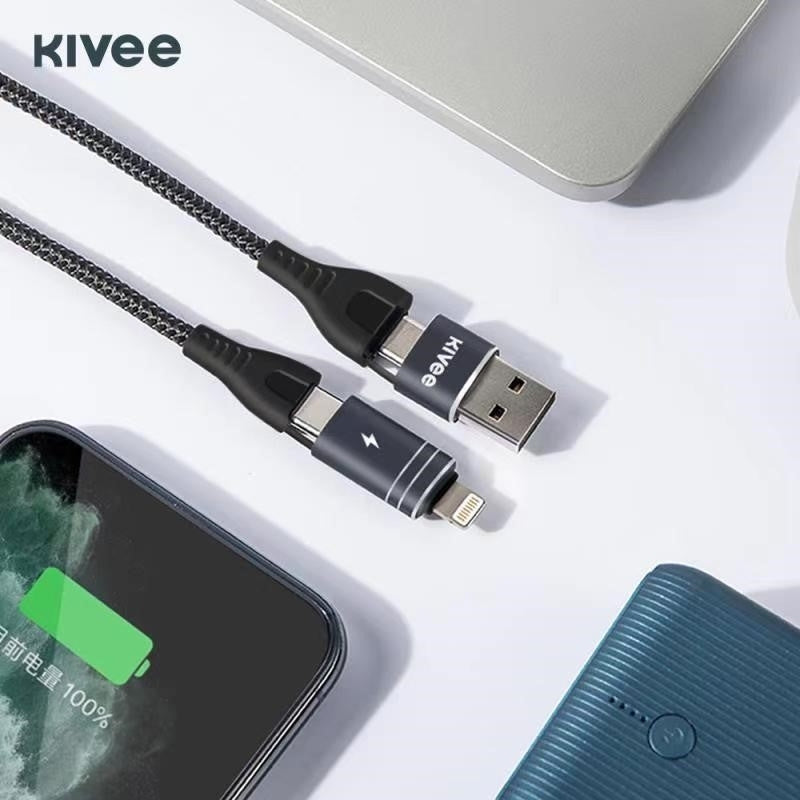Kivee CT10 Multi-Connector 4-in-1 Charging Cable 1M Black