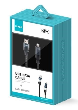 Kivee CT10 Multi-Connector 4-in-1 Charging Cable 1M Black