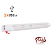 6 Way Powerboard with 2 USB Ports