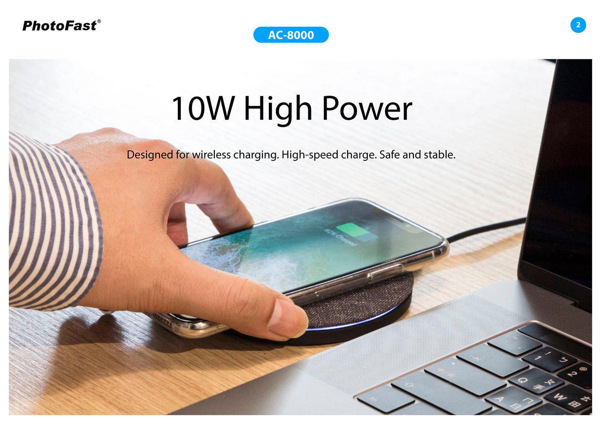 Photofast AirCharge Compact 10W Qi Fast Wireless Charger