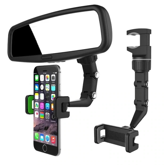 TEQ 360° Rotating Car Phone Mount for Rearview Mirror