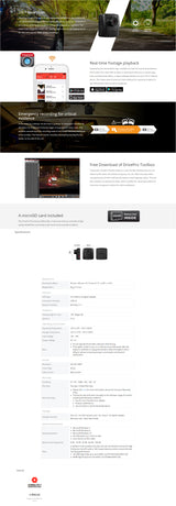 Transcend DrivePro 50 Compact Dash Camera with Suction Mount and 16GB Memory Card - Front View