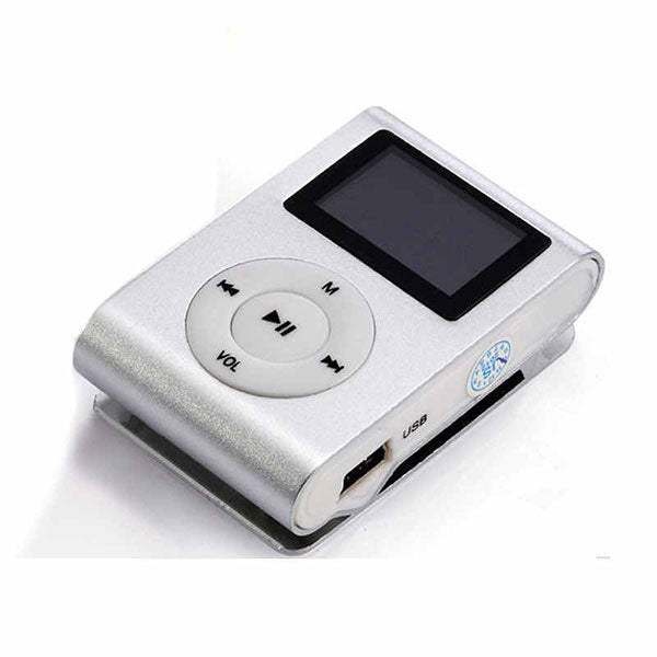 Compact 16GB Metallic MP3 Music Player with USB Charger & Earbuds - Silver