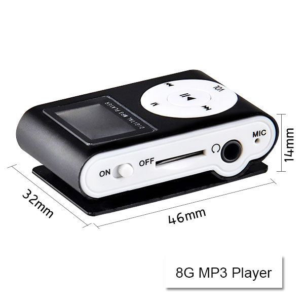 Compact 16GB Metallic MP3 Music Player with USB Charger & Earbuds - Silver