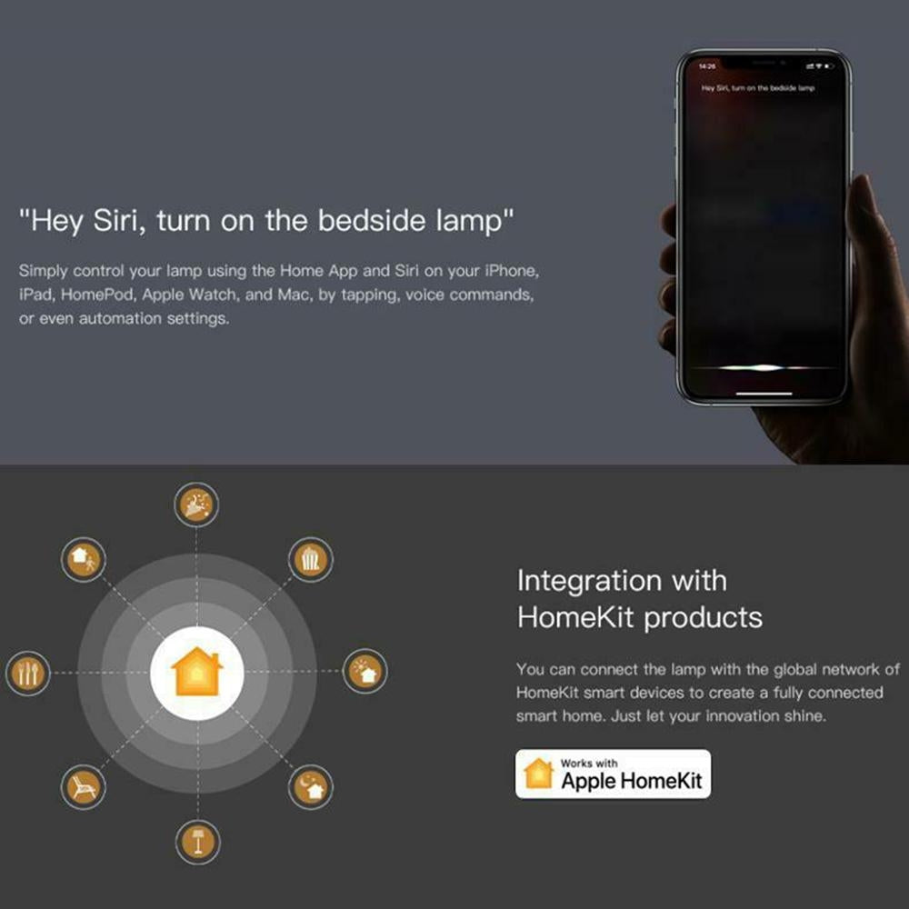 Smart Touch Control LED Bedside Lamp D2 with Color Adjustment and Voice Assist Integration