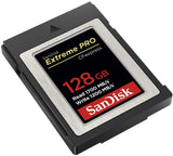SanDisk 128GB Extreme PRO CFexpress Type B Card - High-Speed 1700MB/s Read & 1200MB/s Write - Front View