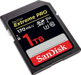 SanDisk Extreme Pro 1TB UHS-I SDXC Memory Card - 170MB/s, 4K Video Ready - Front View