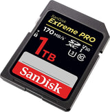 SanDisk Extreme Pro 1TB UHS-I SDXC Memory Card - 170MB/s, 4K Video Ready - Side View