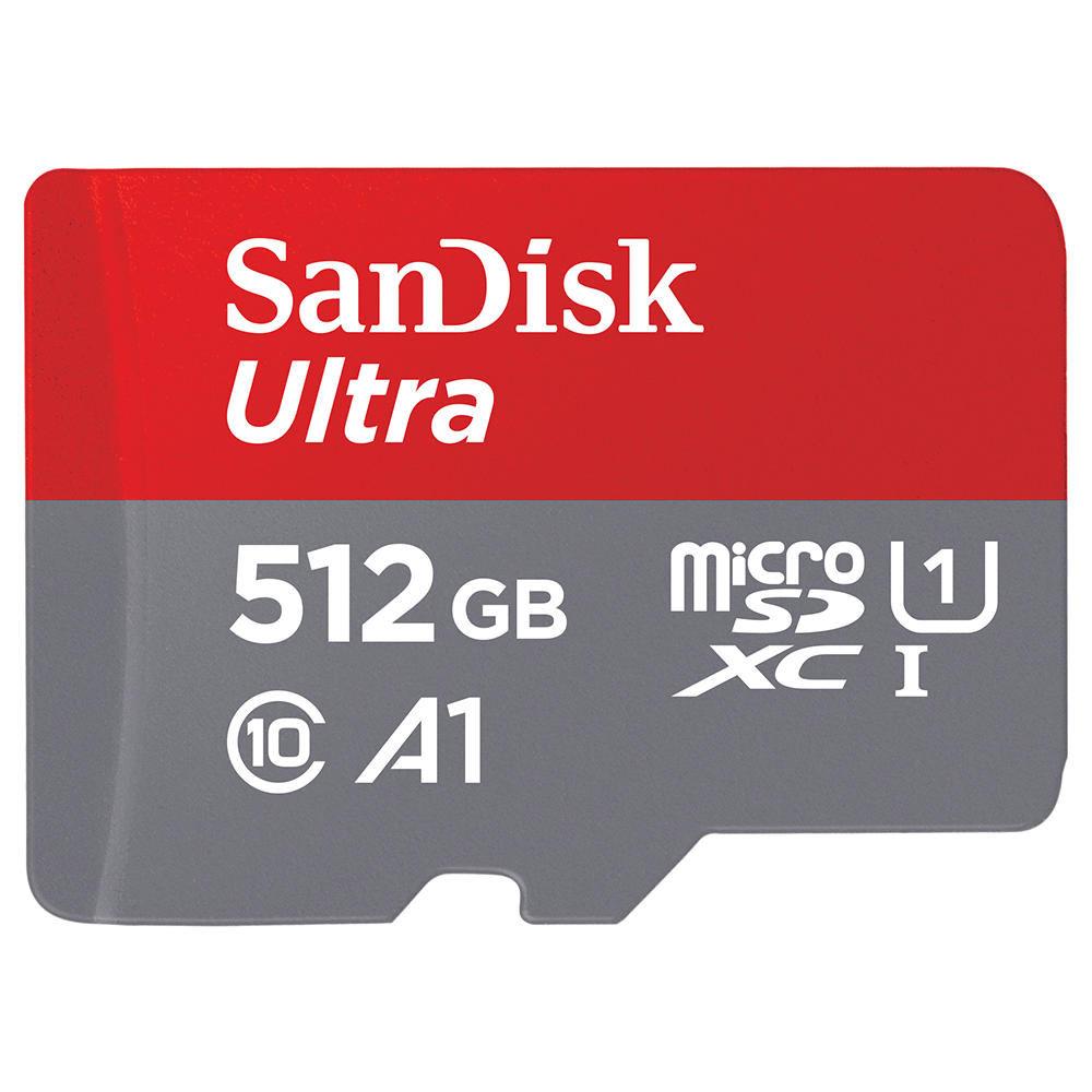 SanDisk Ultra 512GB microSDXC Card with SD Adapter - 100MB/s Speed, A1 Class 10