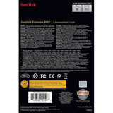 SanDisk Extreme PRO 64GB CompactFlash Card - 160MB/s High-Speed Storage for Professional Video and Photography - Front View