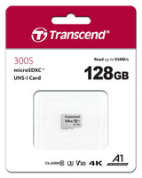 Transcend 128GB UHS-I U3A1 microSDXC Card (No Adapter) - High-Speed Performance with V30 and A1 Ratings - Side View