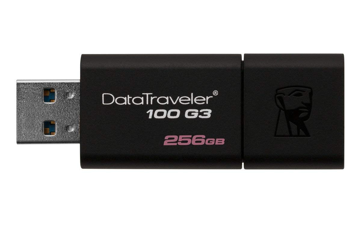 KINGSTON 256GB USB 3.0 DataTraveler 100 G3 Flash Drive with 100MB/s Read Speed